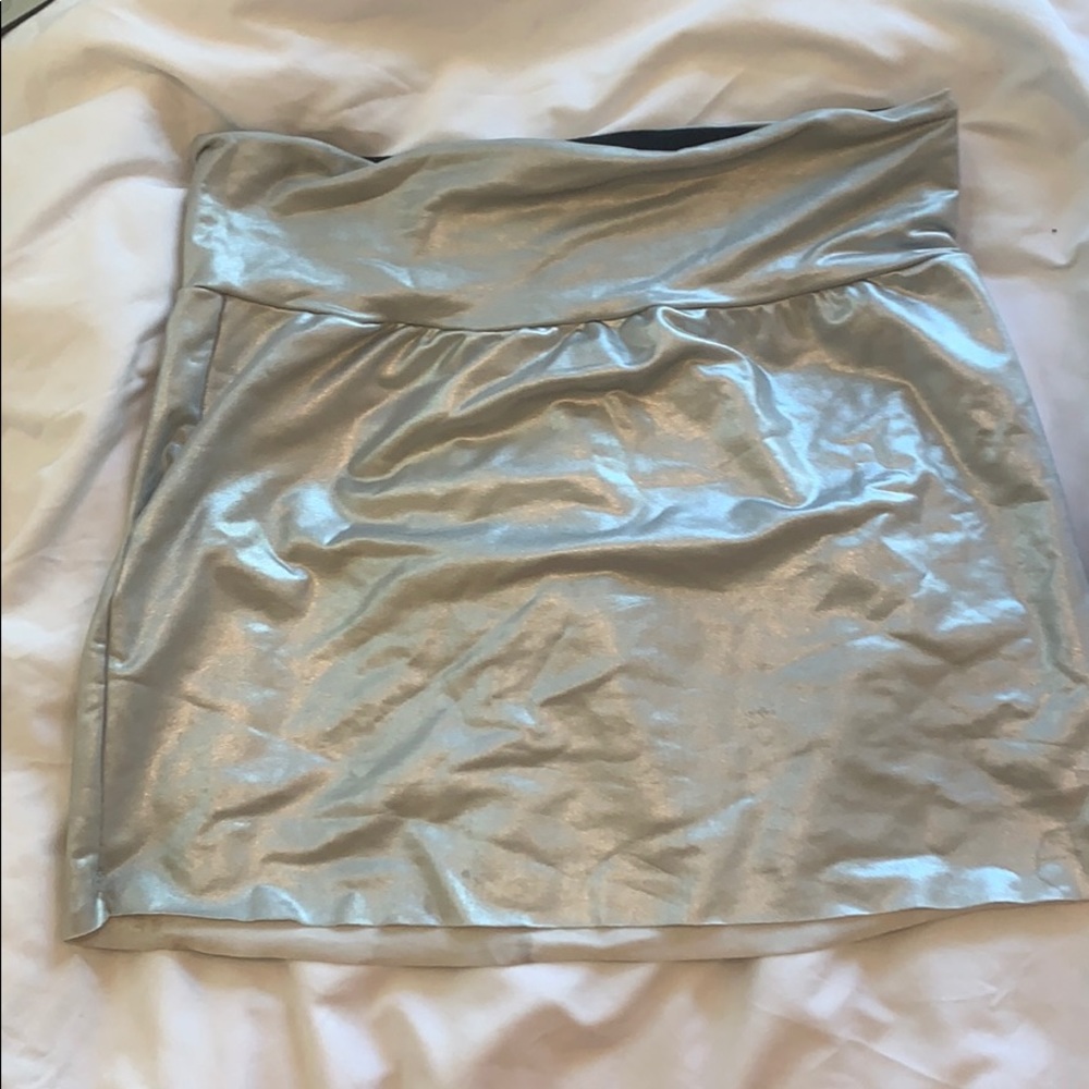 Silver Metallic American Apparel pencil skirt